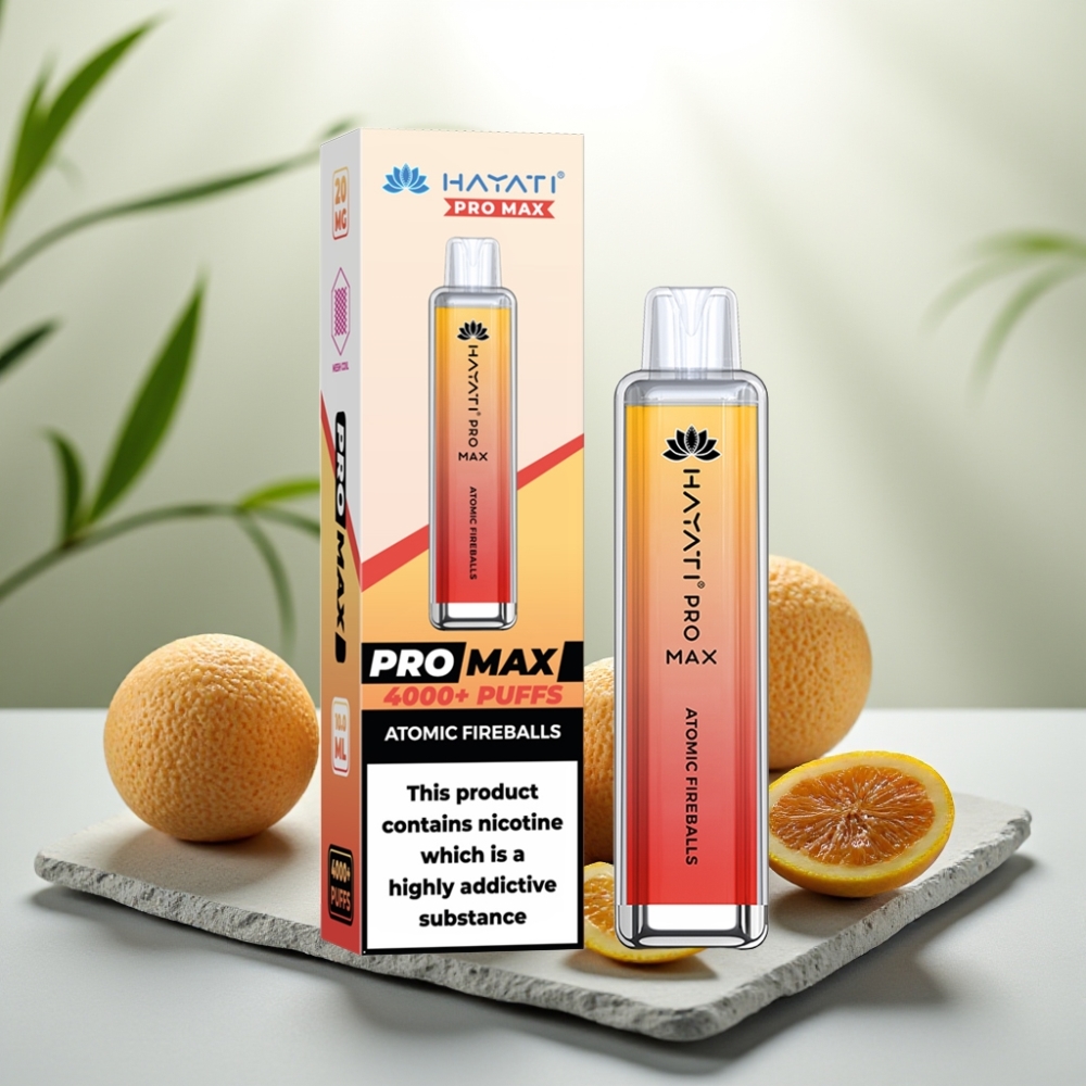 Hayati Pro Max 4000 Puffs Disposable Vape Bile de Foc Atomice, 2-5% Nicotina, 1400mAh
