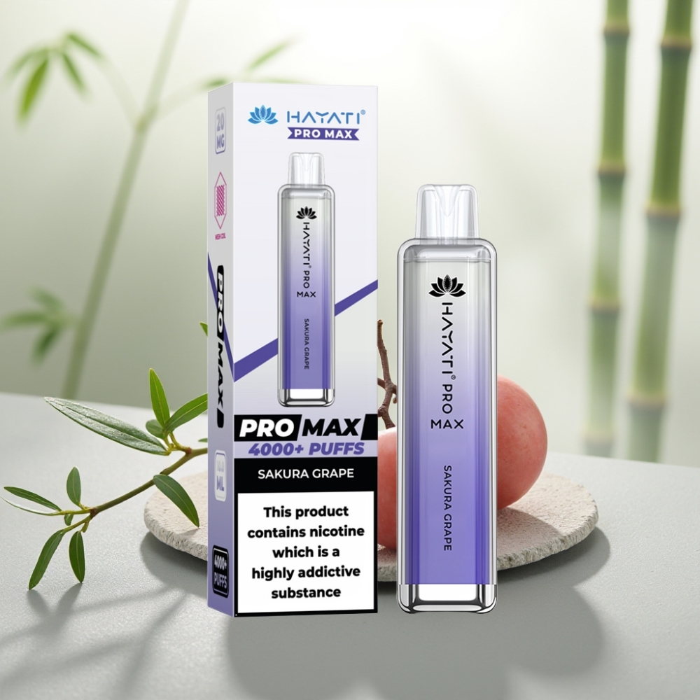 Hayati Pro Max 4000 Puffs Disposable Vape Cireșă Sakura 1400mAh Reîncărcabil Dual Coil