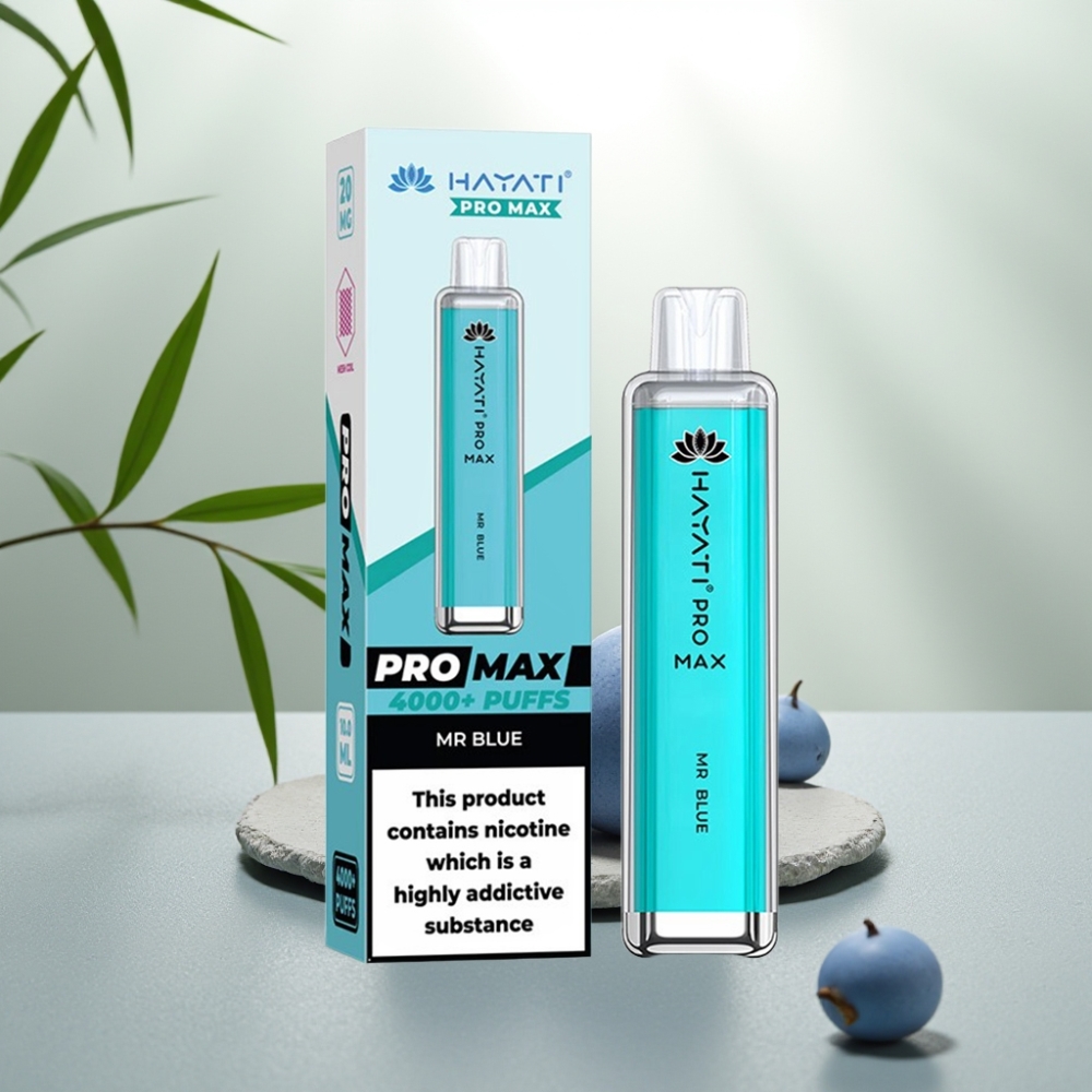 Hayati Pro Max 4000 Puffs Disposable Vape Domnul Albastru, 5%, 1400mAh, Reîncărcabil
