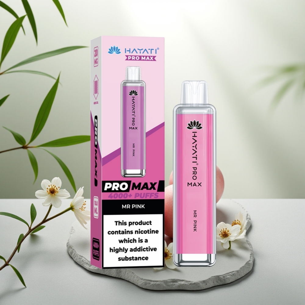 Hayati Pro Max 4000 Puffs Disposable Vape Domnul Roz 2ml, 1400mAh, 5% Nicotină