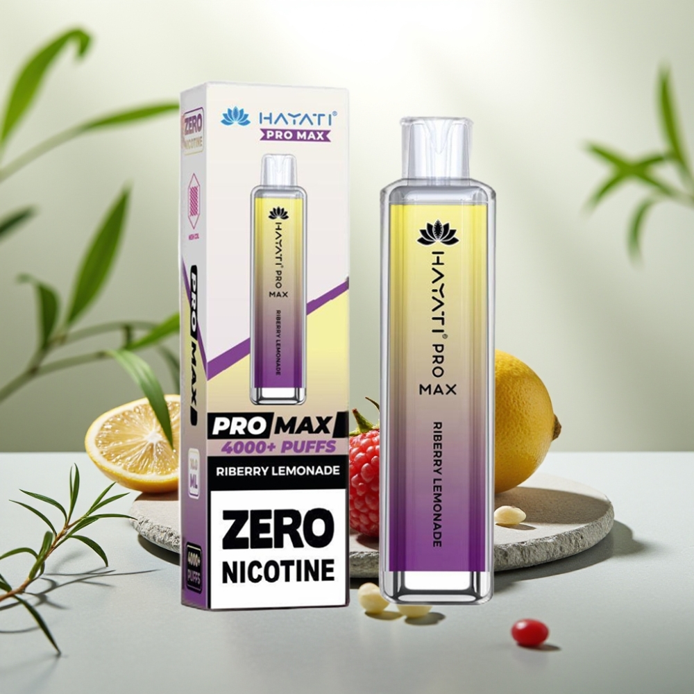 Hayati Pro Max 4000 Puffs Disposable Vape Lămâie Riberry, 5% Nicotin, 1400mAh, Reîncărcabil
