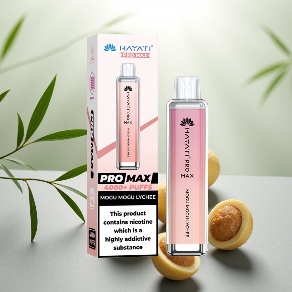 Hayati Pro Max 4000 Puffs Disposable Vape Litchi Mogu Mogu, 5% Nicotine, 1400mAh