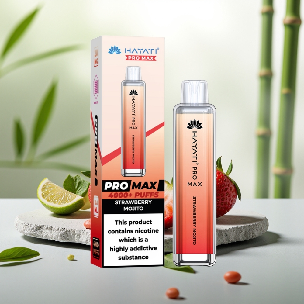 Hayati Pro Max 4000 Puffs Disposable Vape Mojito de Căpșuni 2ml, 1400mAh, 4000 pufuri