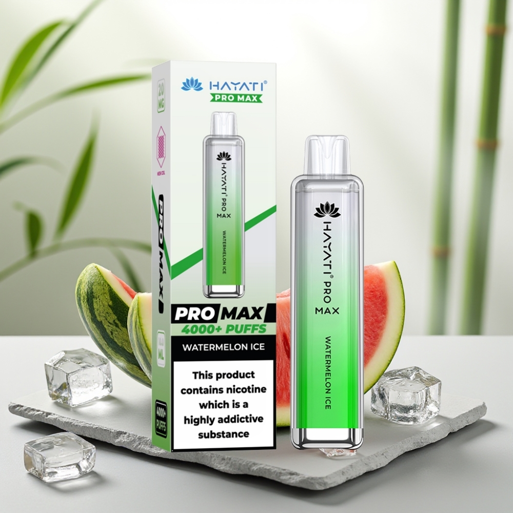 Hayati Pro Max 4000 Puffs Disposable Vape Pepene Gheata, 5%, 1400mAh, Reincarcabil