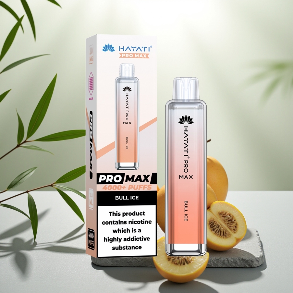 Hayati Pro Max 4000 Puffs Disposable Vape Taur Gheață, 5%, 1400mAh, Reîncărcabil