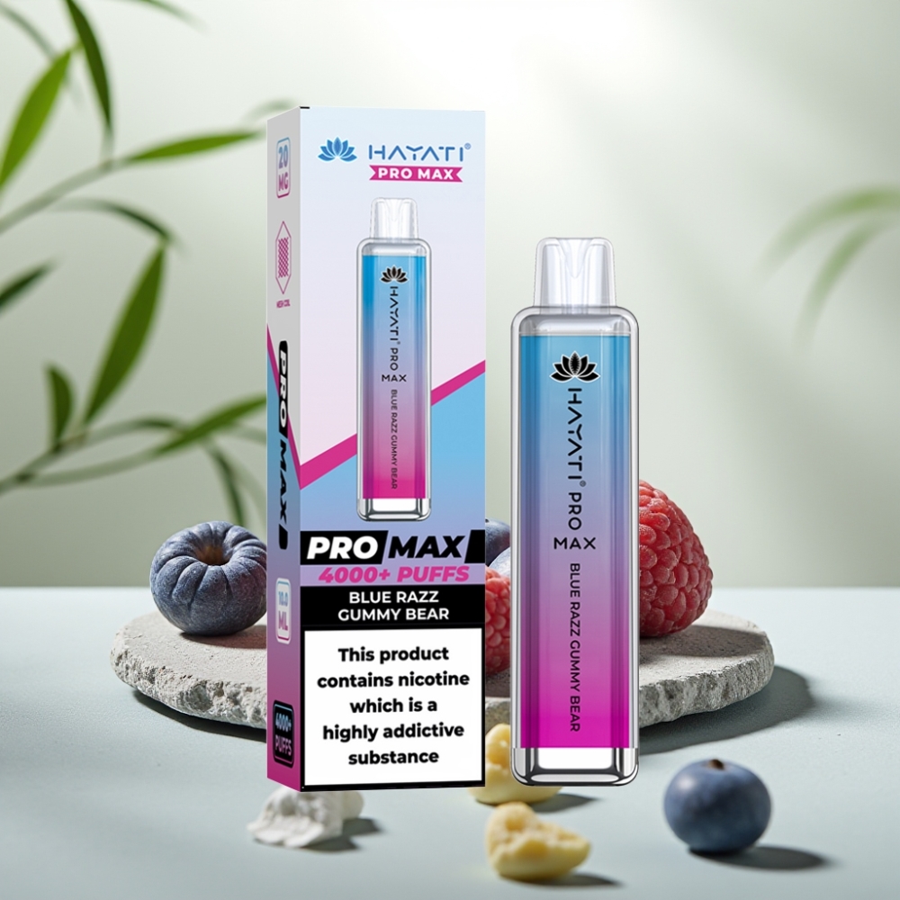 Hayati Pro Max 4000 Puffs Disposable Vape Ursuleți Albaștri din Gummy Bear 1400mAh Recargabil