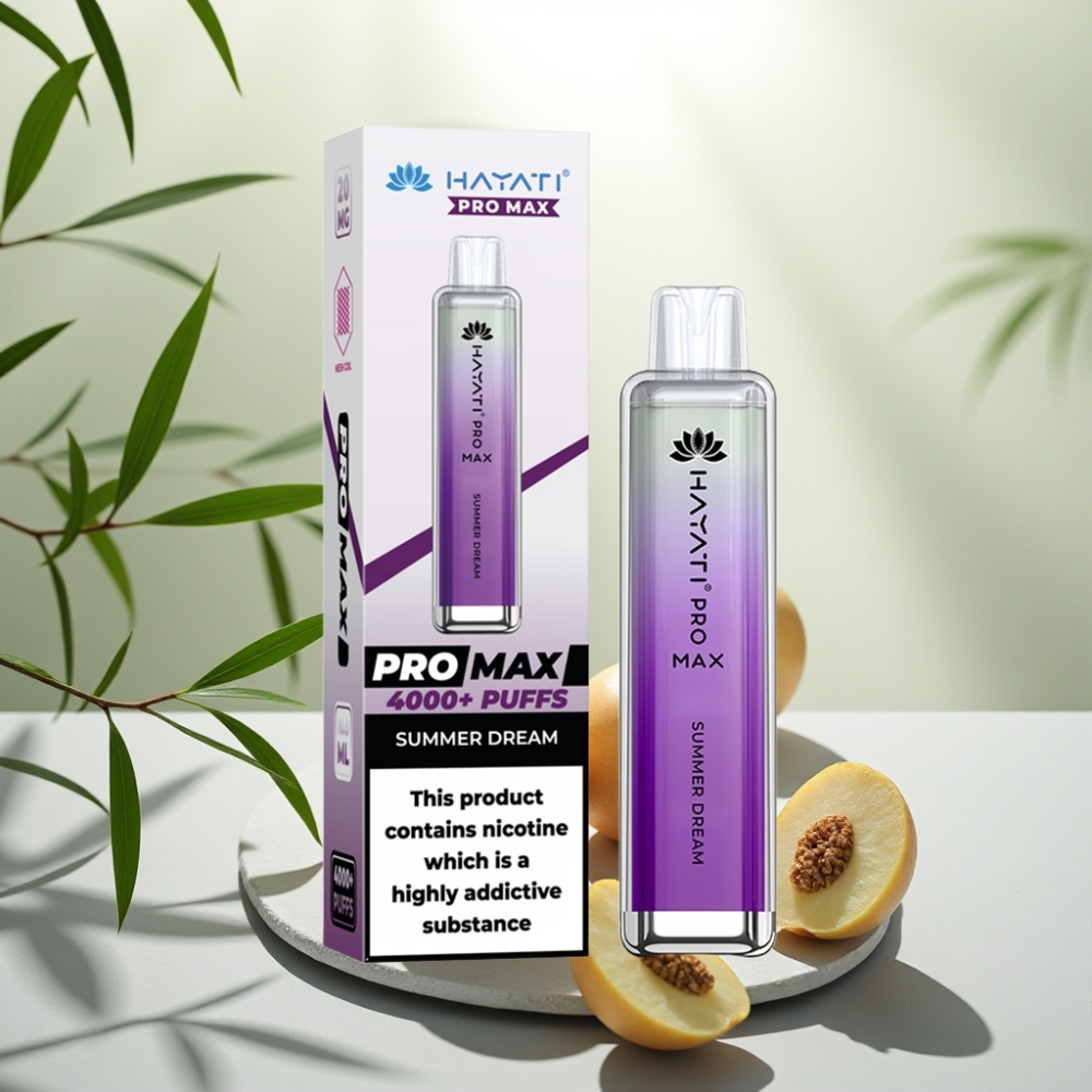 Hayati Pro Max 4000 Puffs Disposable Vape Visul de Vară, 5%, 1400mAh, Reîncărcabil