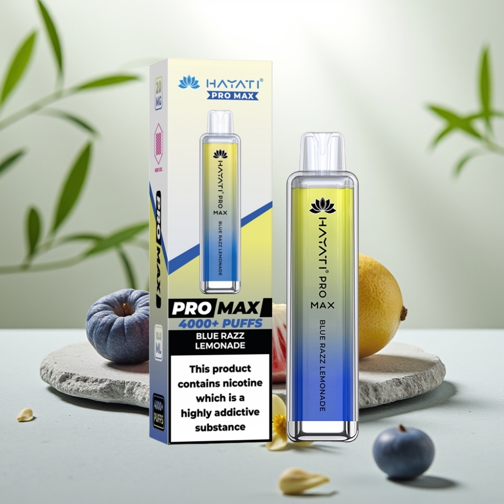 Hayati Pro Max 4000 Puffs Disposable Vape Zmeură-Limonaadă Albastră 2ml, 1400mAh, 5% Nicotină