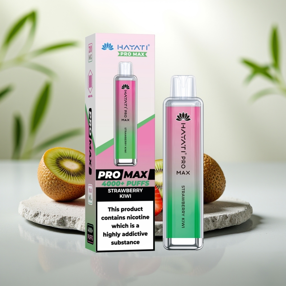 Hayati Pro Max 4000 Pufuri Disposable Vape Capsuni Kiwi 2ml 5% Nicotina 1400mAh