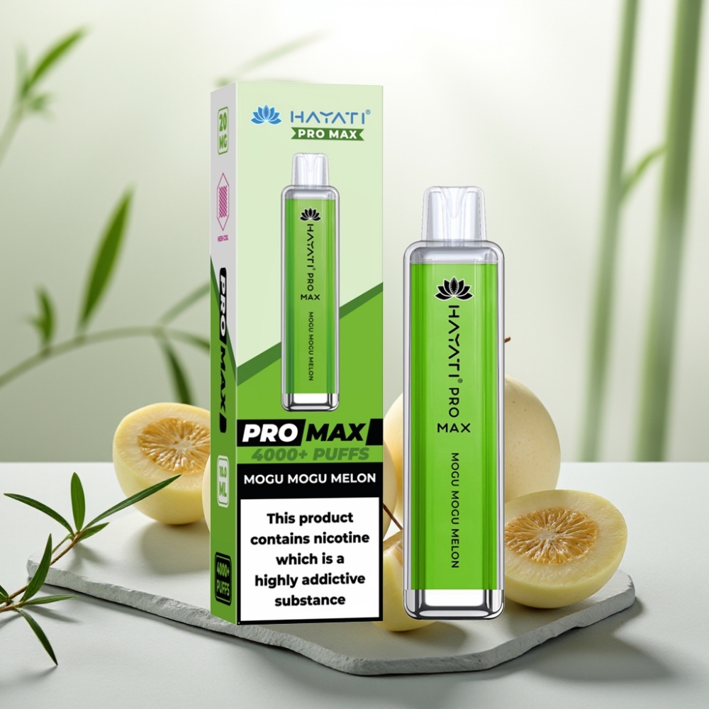 Hayati Pro Max 4000 Pufuri Disposable Vape Dulcișor de Pepene Galben, 5% Nicotină, 1400mAh