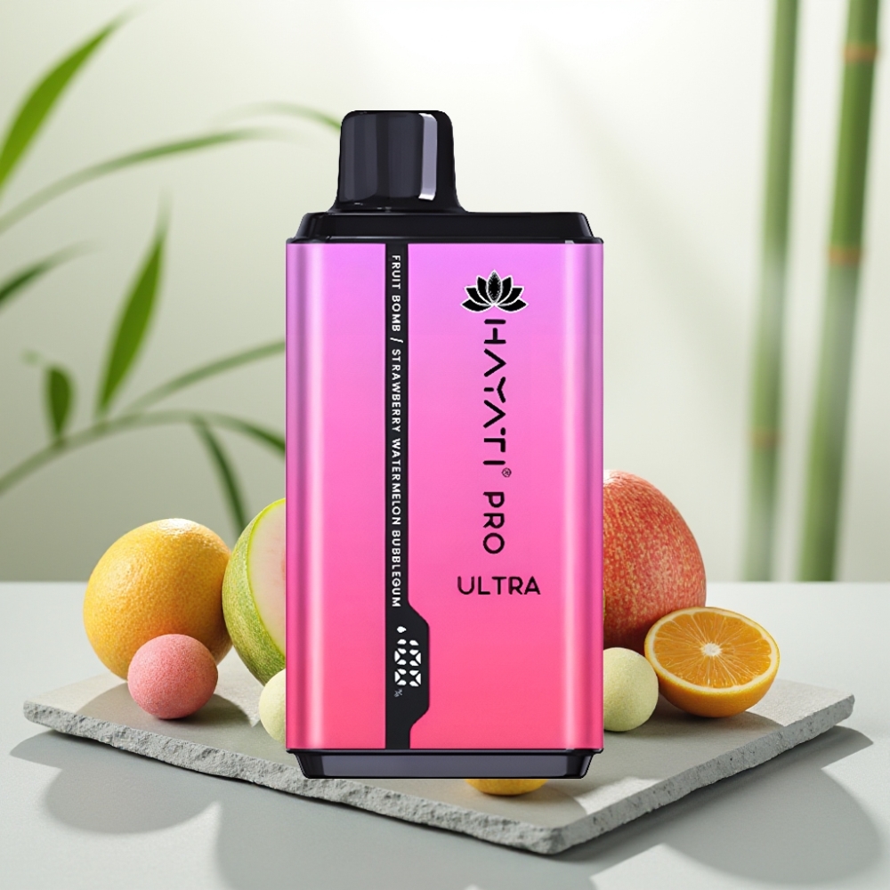 Hayati Pro Ultra 15000 Puffs Bombă de Fructe Căpșuni Pepene Bubblegum 2×12ml 2%