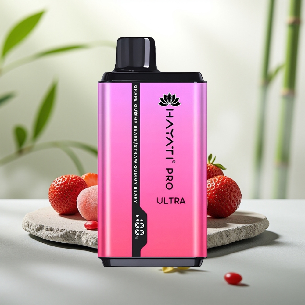 Hayati Pro Ultra 15000 Puffs Dulciuri Gumă Strugure Dulciuri Gumă Căpșuni 850mAh 2×12ml