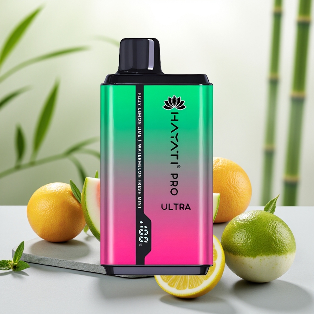 Hayati Pro Ultra 15000 Puffs Fizzy Lemon & Lime Pepene Verde Mentă Proaspătă 2×12ml 2%