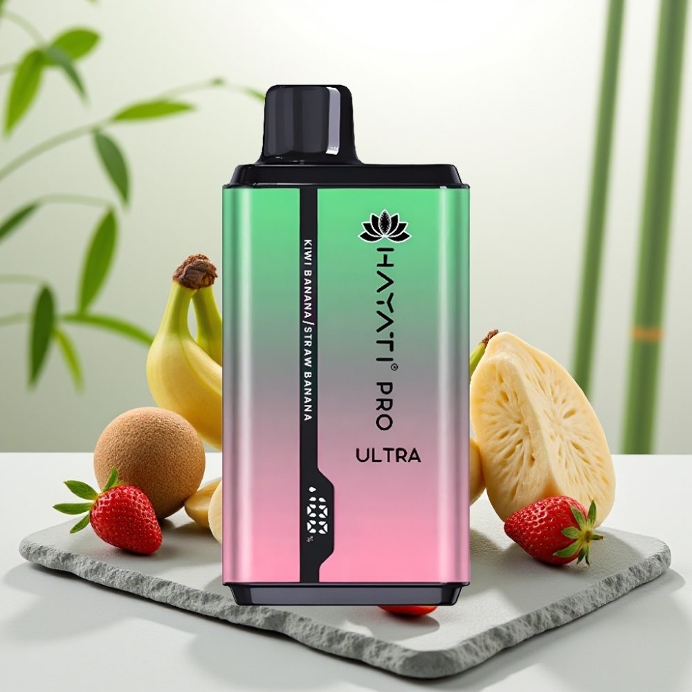 Hayati Pro Ultra 15000 Puffs Kiwi Banană Căpșună Banană 2×12ml 2% 49 arome