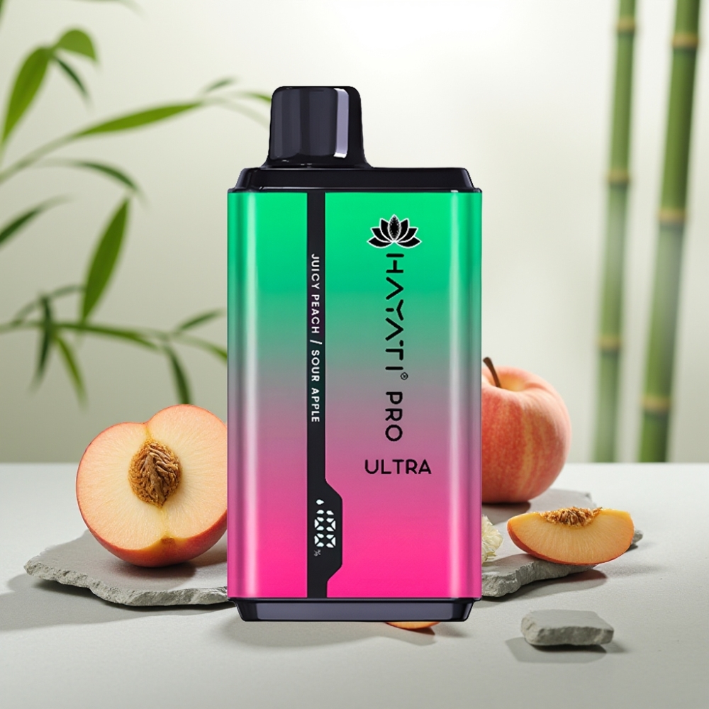 Hayati Pro Ultra 15000 Puffs Măr Acru Piersică Juicy 850mAh 12ml 2%