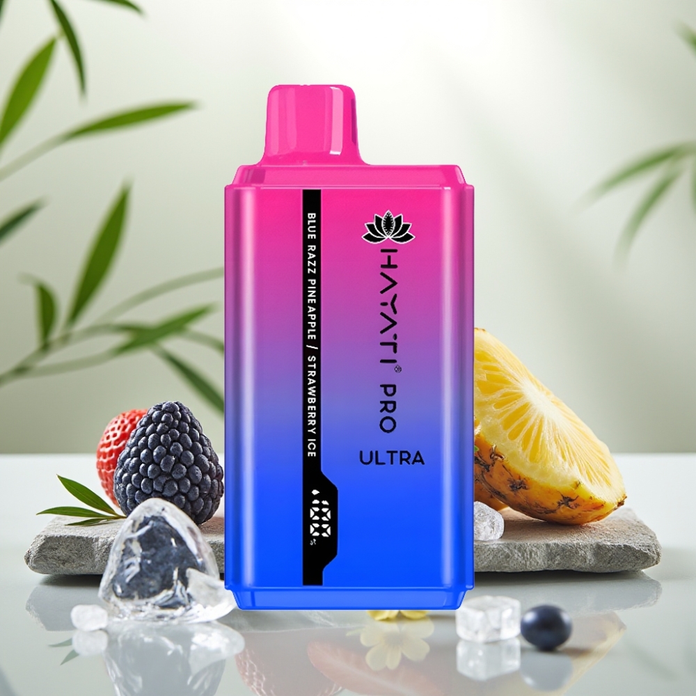 Hayati Pro Ultra 15000 Puffs Zmeură Ananas Căpșuni Gheață 2×12ml 2% 850mAh