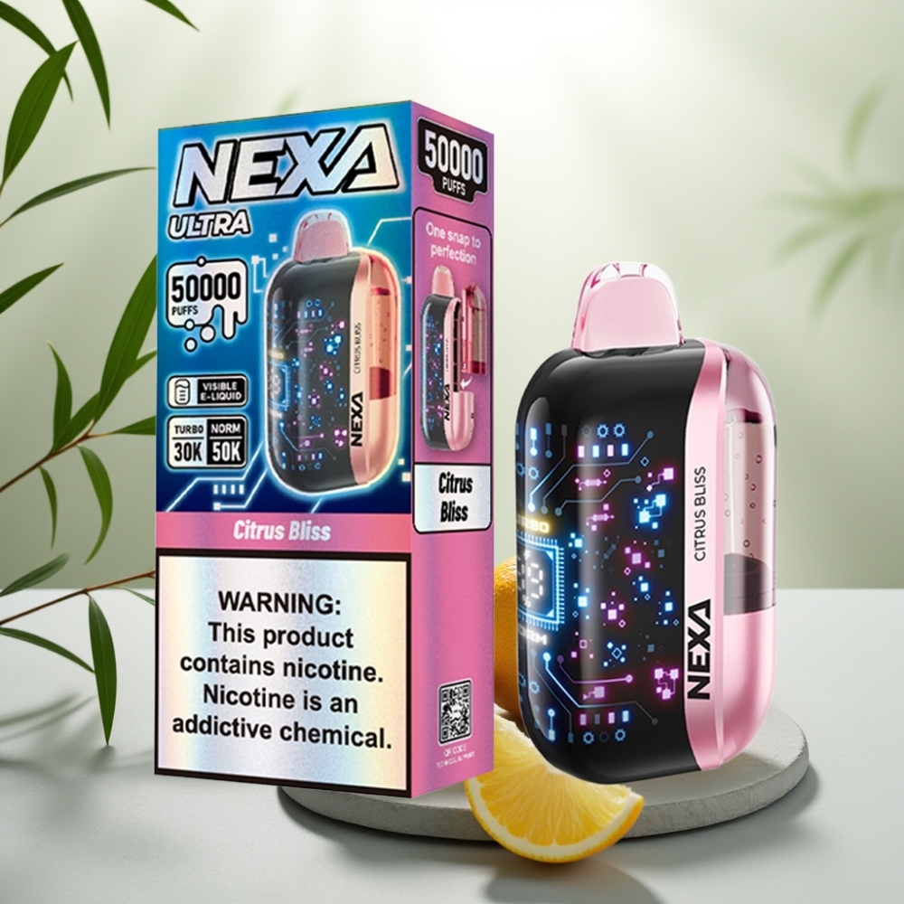 NEXA Ultra 50K Disposable Vape Fericire Citrice 20ml 800mAh 5% Nicotină