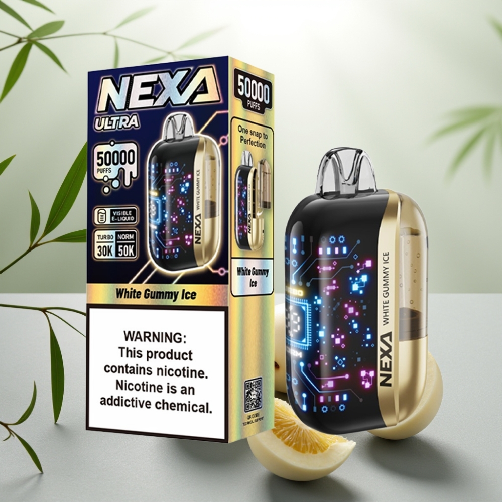 NEXA Ultra 50K Disposable Vape Gummy Alb de Gheață 20ml 50000 Puffs 5%