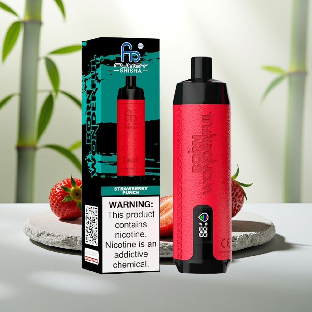 RandM Fumot Shisha 10000 Puffs - Capsuni Punch, 18ml, 0.5% Nic, 850mAh