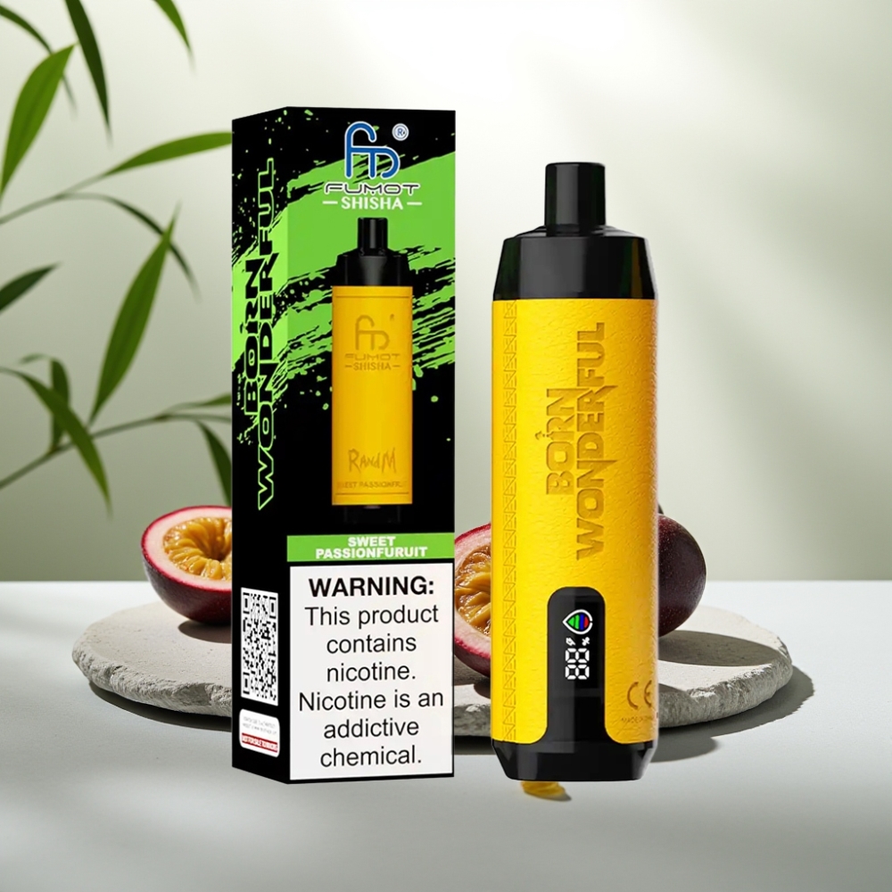 RandM Fumot Shisha 10000 Puffs - Dulce Fructul Pasiei, 18ml, 0.5% Nicotina, 850mAh