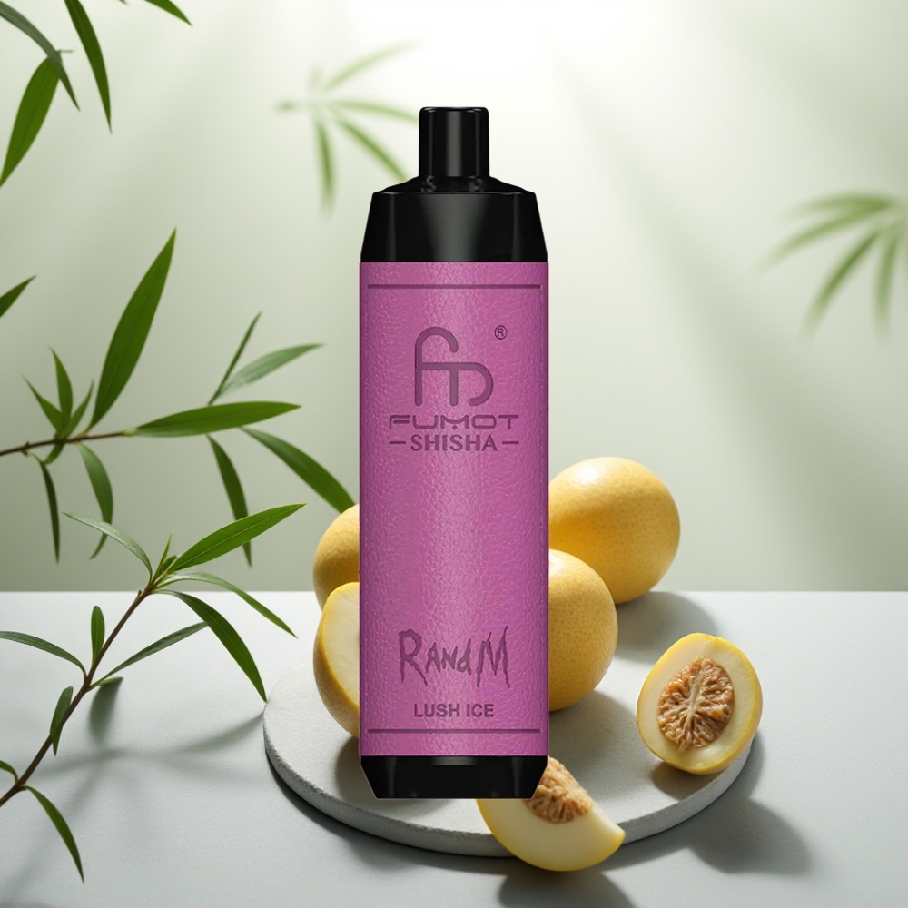 RandM Fumot Shisha 10000 Puffs Gheață Luxuriantă, 18ml, 0.5% Nicotină, 850mAh