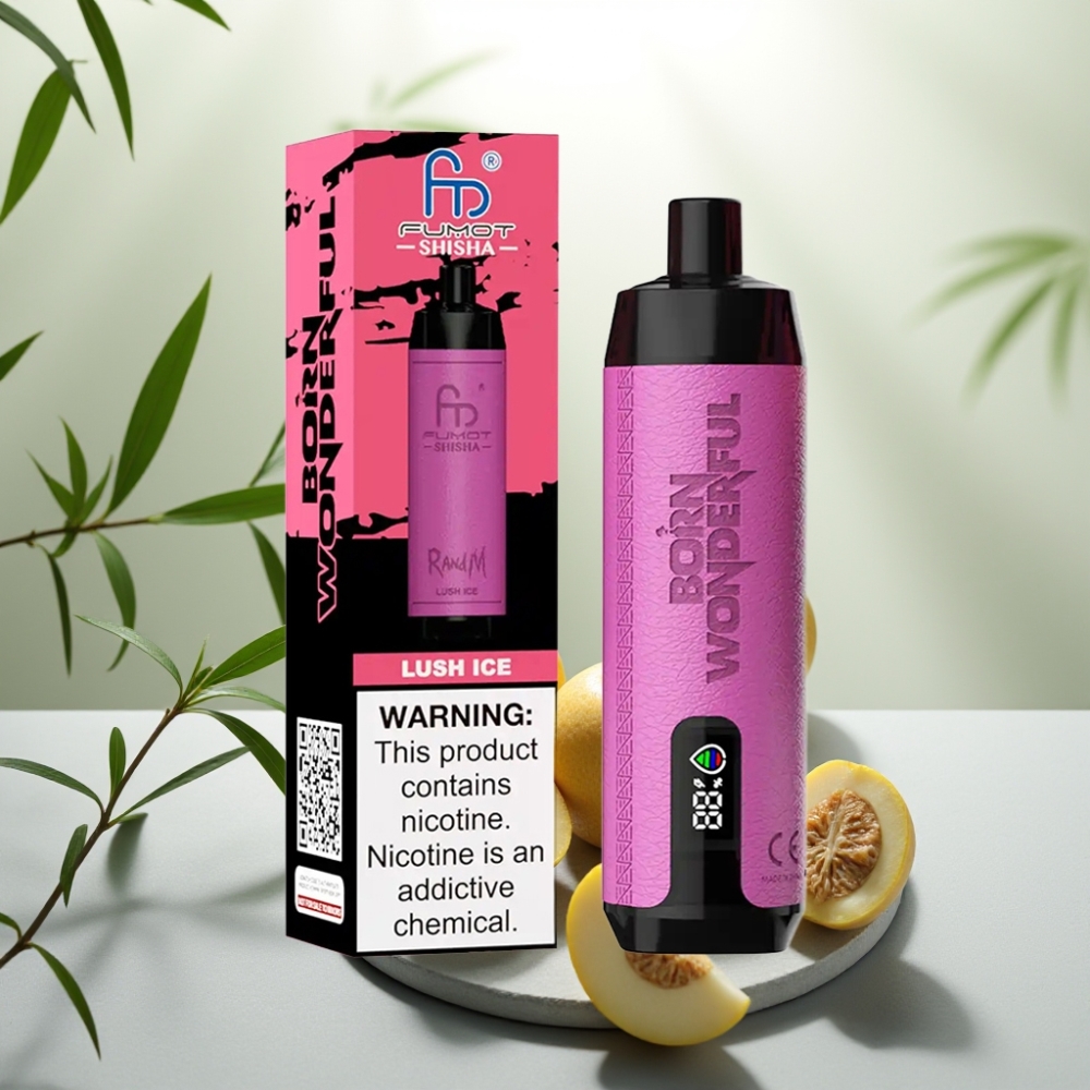 RandM Fumot Shisha 10000 Puffs Gheață Luxuriantă, 18ml, 0.5% Nicotină, 850mAh