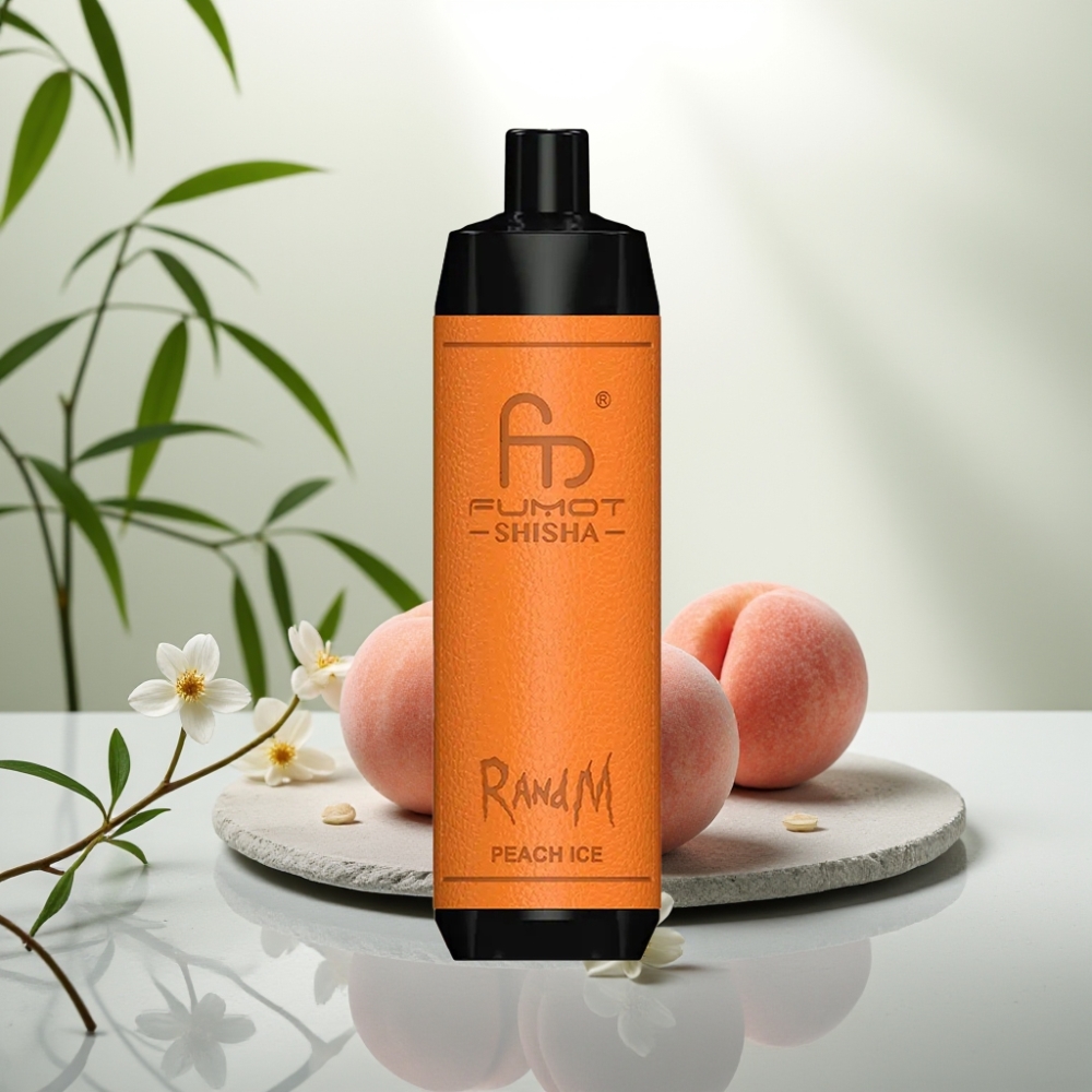 RandM Fumot Shisha 10000 Puffs - Piersică Gheață, 18ml, 0.5% Nicotină