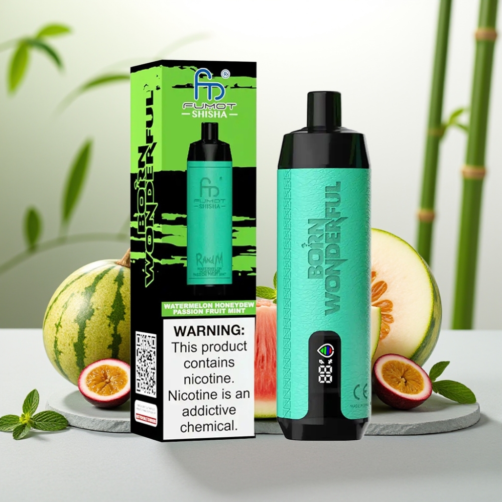 RandM Fumot Shisha 10000 Puffuri Disposable Vape Pepene Galben Fructul Pasiunii Mentă 18ml 850mAh