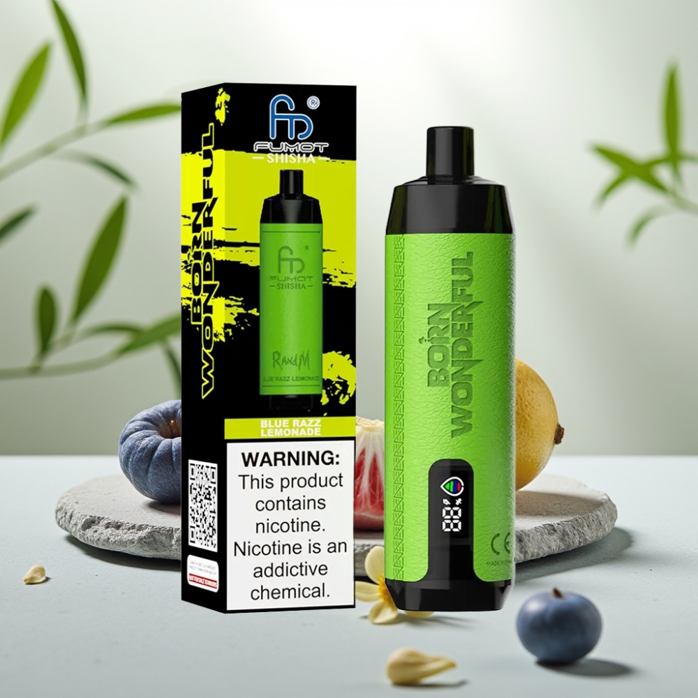 RandM Fumot Shisha 10000 Pufuri - Zmeură Albastră Limonadă, 18ml, 0.6ohm, 850mAh