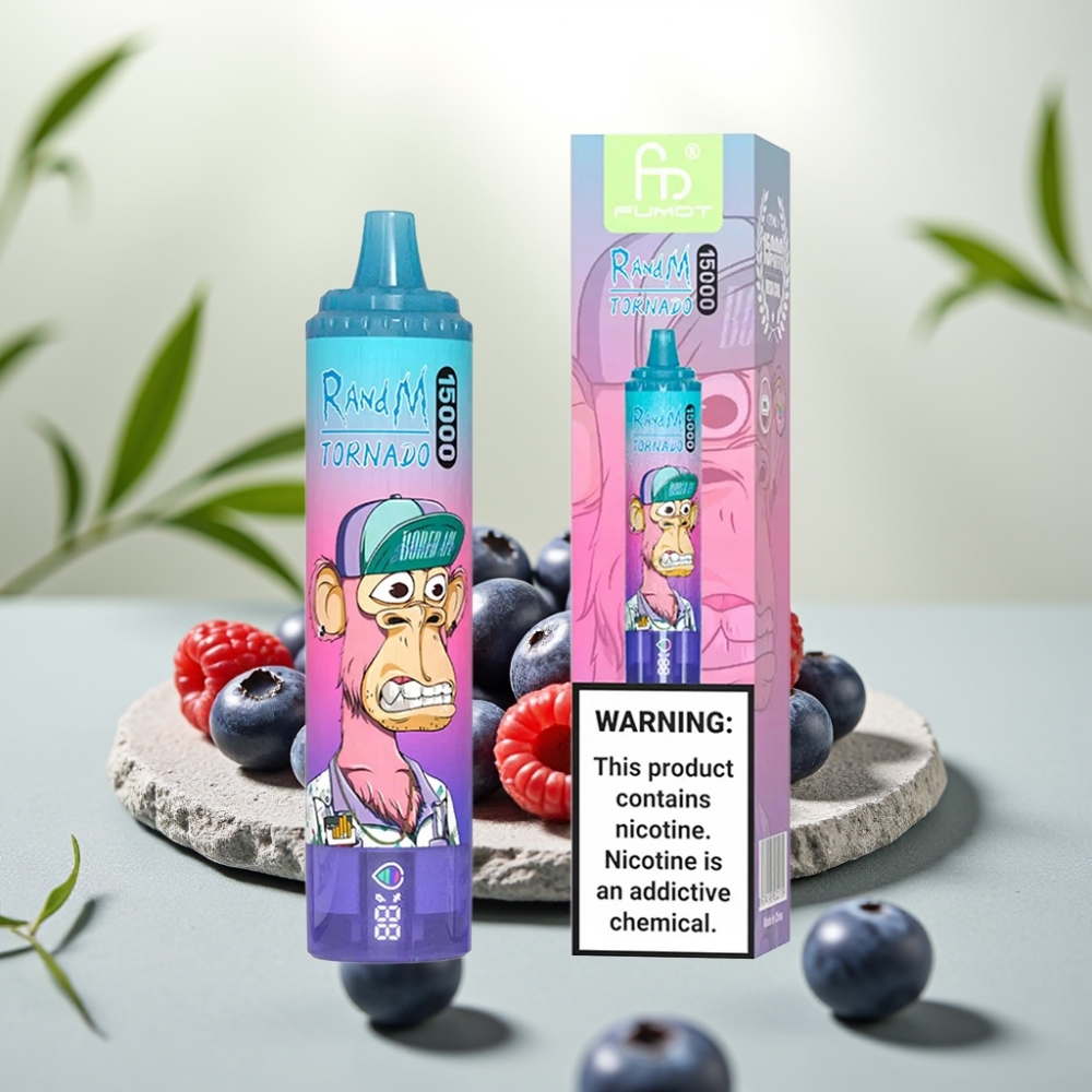 Fumot RandM Tornado 15000 Puffs Afine Zmeură 25ml 850mAh Mesh 0.9 Ohm