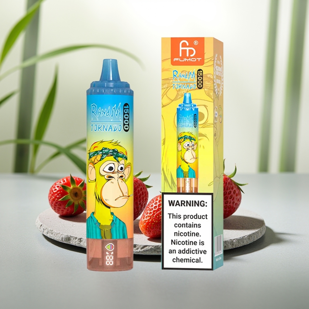 Fumot RandM Tornado 15000 Puffs Capsuni 25ml 850mAh Mesh Coil