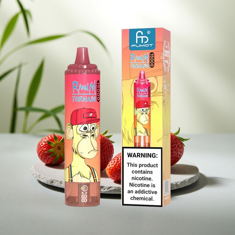 Fumot RandM Tornado 15000 Puffs Capsuni Red Bull, 25ml, 850mAh, 0.9 Ohm Mesh