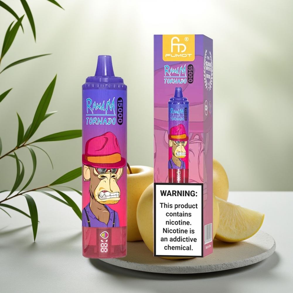 Fumot RandM Tornado 15000 Puffs Măr Acru, 25ml, 850mAh, 0.9 Ohm Mesh