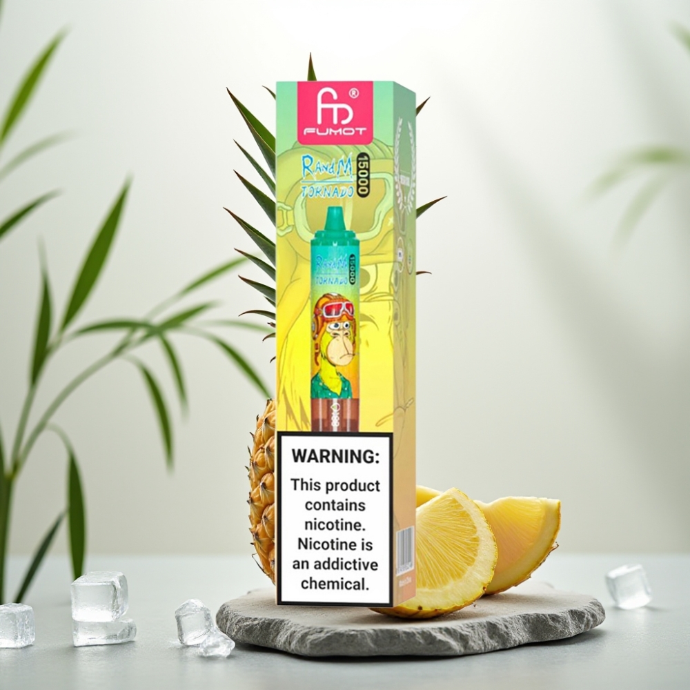 Fumot RandM Tornado 15000 Pufuri Ananas Gheață, 25ml, 850mAh, 0.9 Ohm Mesh