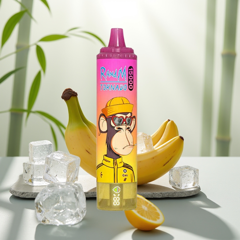Fumot RandM Tornado 15000 Pufuri Banana Înghețat, 25ml, 850mAh, 5% Nicotină