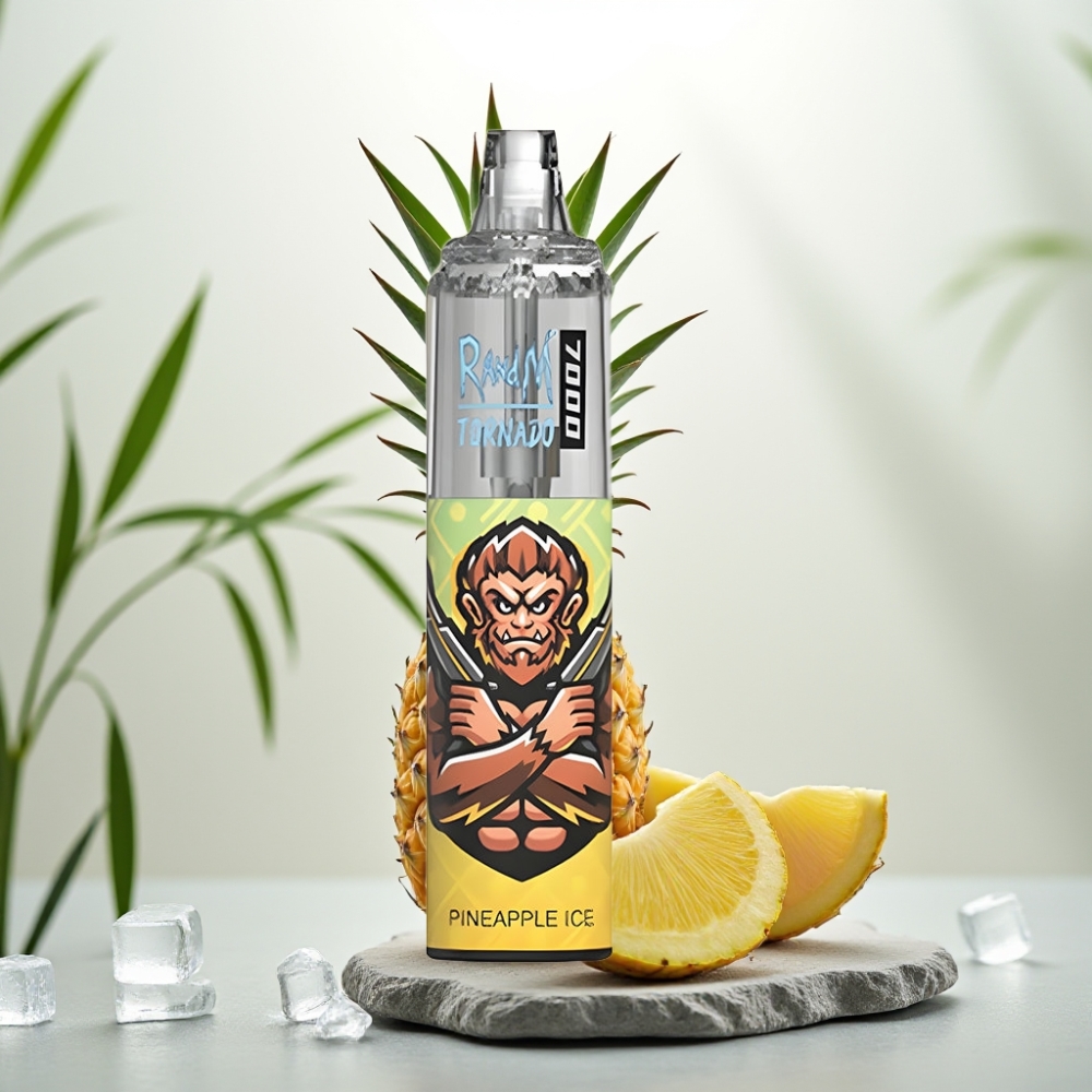 Fumot Tornado 7000 Disposable Vape Ananas Gheata, 14ML, 7000 Puffuri, 850MAH