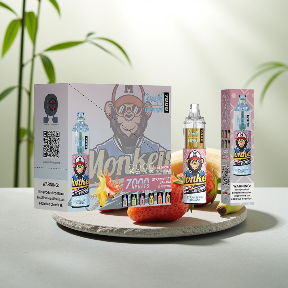 Fumot Tornado 7000 Disposable Vape Capsuni Banană, 14ML, 850MAH, Bobină Mesh