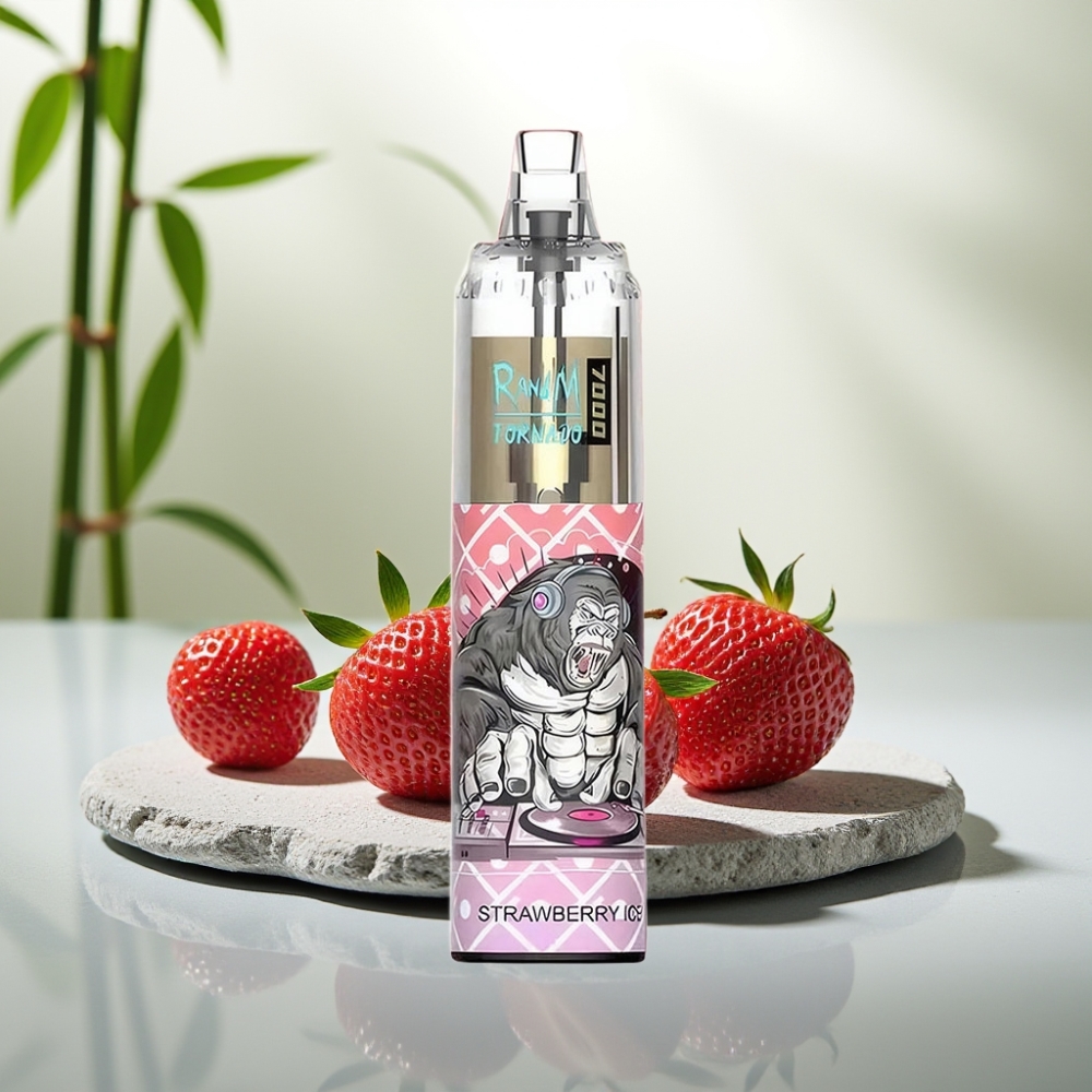 Fumot Tornado 7000 Disposable Vape Capsuni Gheata, 7000 Pufuri, 14 ML, 850 MAH, Mesh Coil