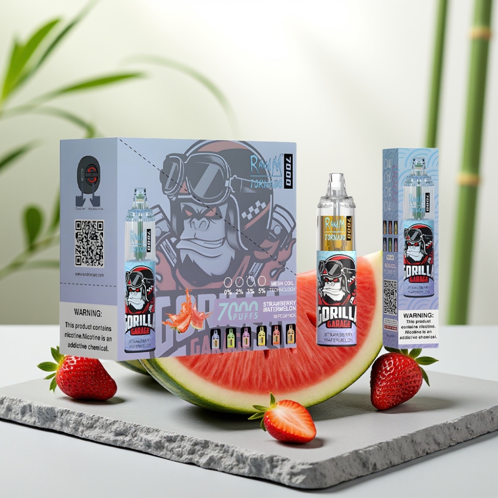 Fumot Tornado 7000 Disposable Vape Capsuni Pepene, 14ML, 850MAH, 5% Nicotine