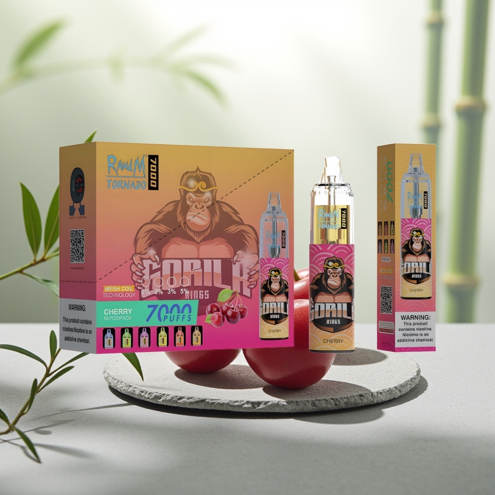 Fumot Tornado 7000 Disposable Vape Cireșă, 14ML, 850MAH, Rețea, Type-C, RGB