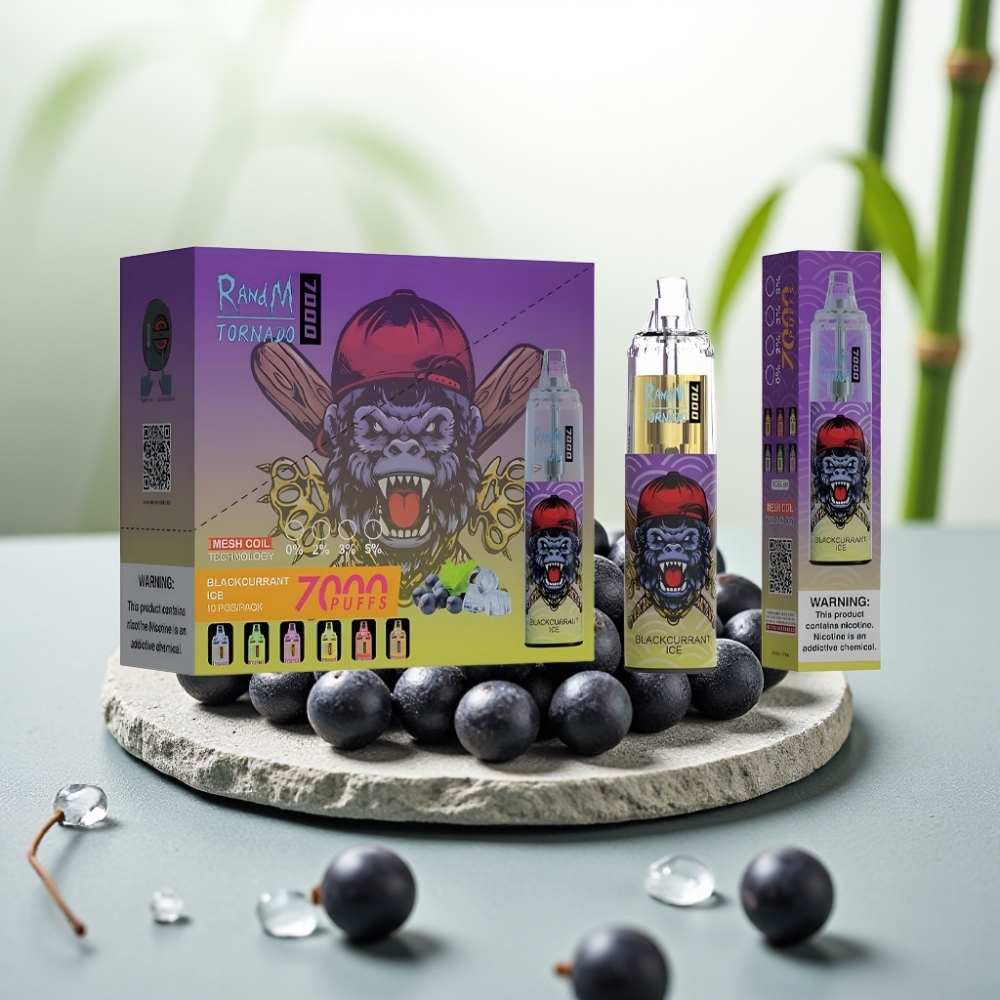 Fumot Tornado 7000 Disposable Vape Coacăz Negru Gheață, 14ML, 850MAH, Bobină Mesh