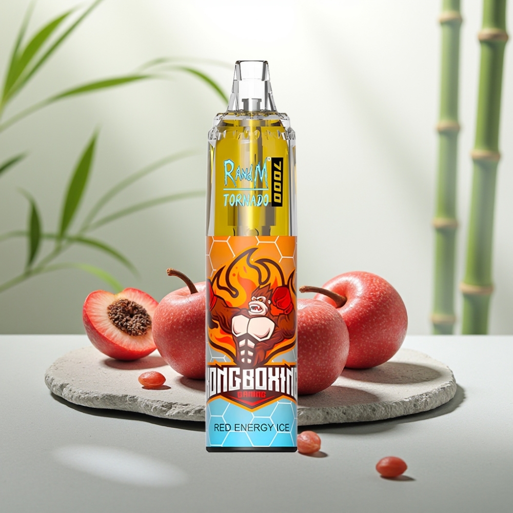 Fumot Tornado 7000 Disposable Vape Energy Roșu Gheață, 7000 Puffuri, 14 ML, 850 MAH, Coil Mesh