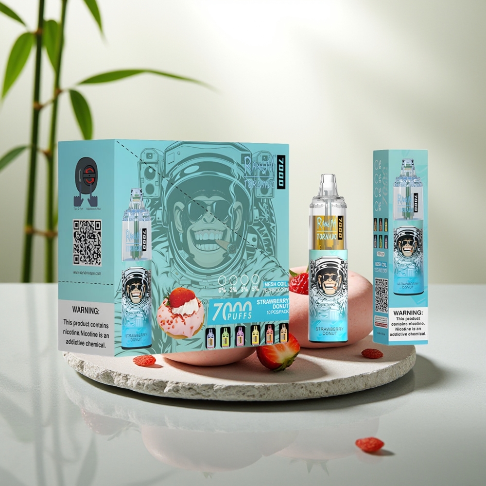 Fumot Tornado 7000 Disposable Vape Gemușară cu Dulceață de Căpșuni, 7000 Pufuri, 14 ML, 850 MAH