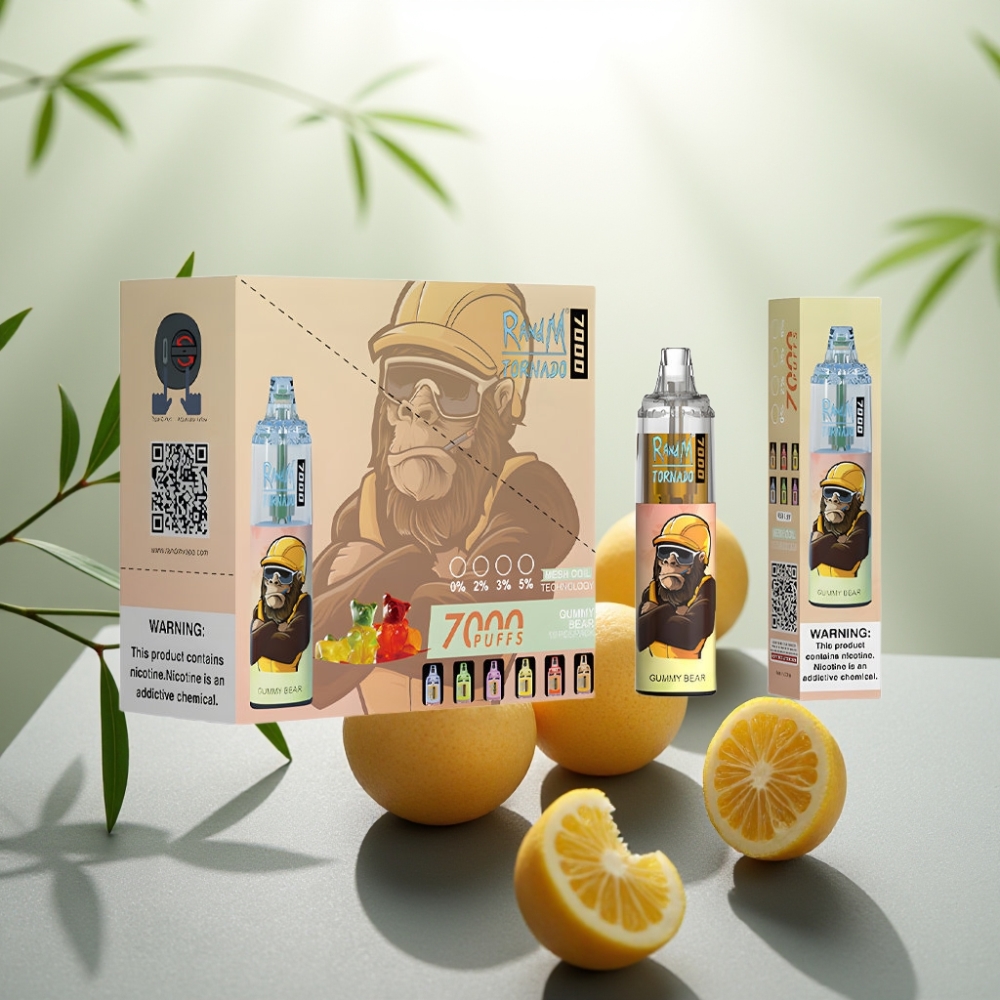 Fumot Tornado 7000 Disposable Vape Gummy Bear 14ML 850MAH Mesh 0-5% Nic