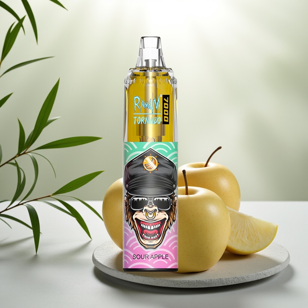 Fumot Tornado 7000 Disposable Vape Măr Acid 14ML 850MAH 5% Nicotină
