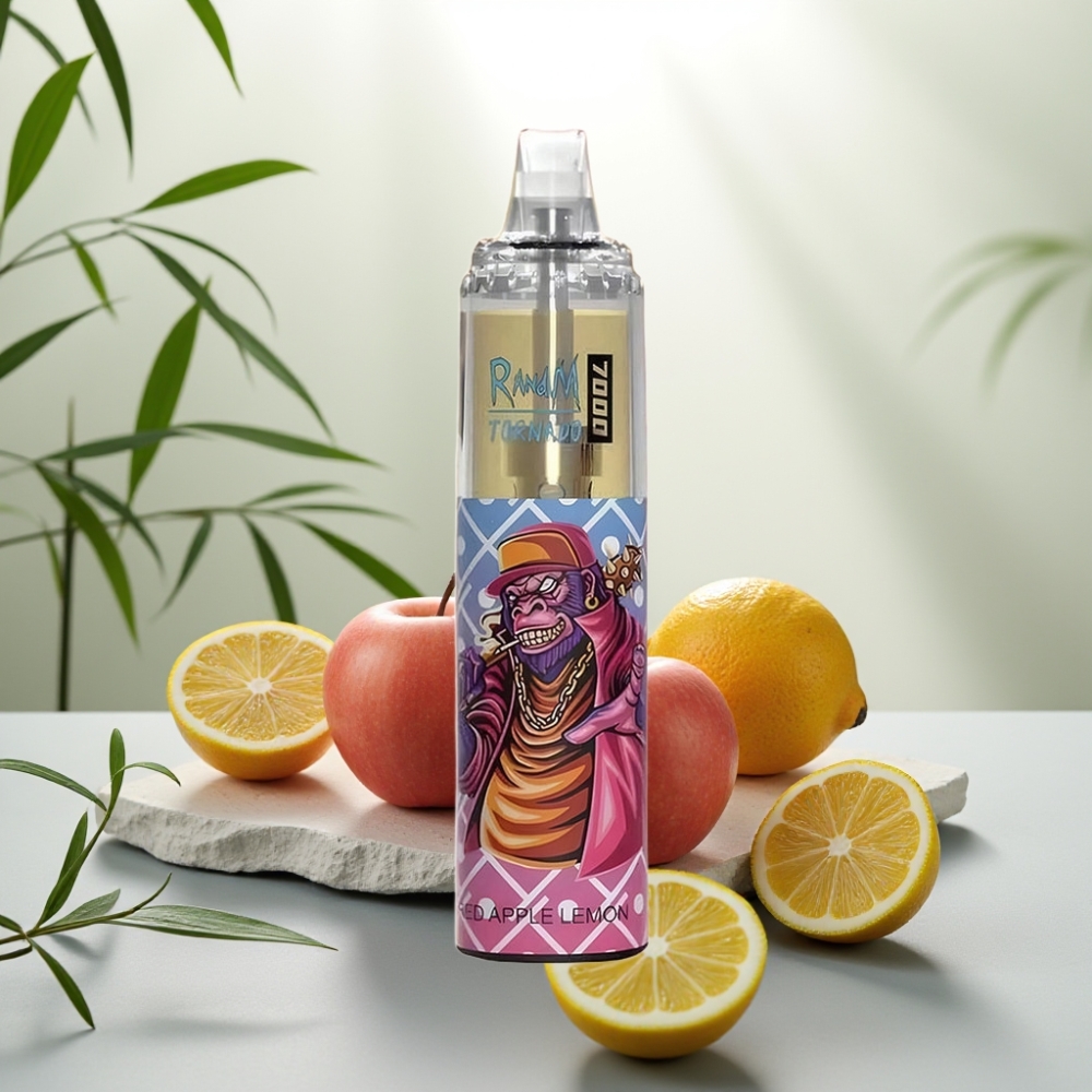 Fumot Tornado 7000 Disposable Vape Măr Roșu Lămâie 7000 Puffs Mesh Coil Air-Adjustable