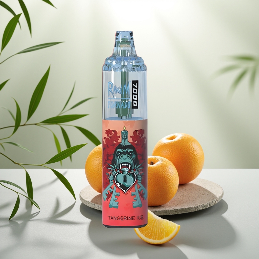 Fumot Tornado 7000 Disposable Vape Mandarina Înghețată, 14ML, 850MAH, Rețea