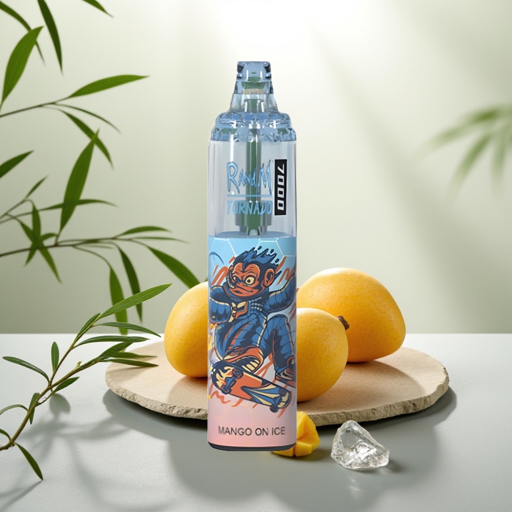 Fumot Tornado 7000 Disposable Vape Mango pe Gheață, 14ML, 850MAH, Coil Mesh