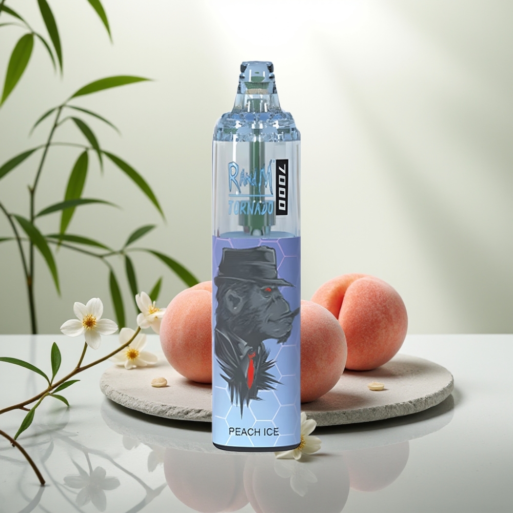 Fumot Tornado 7000 Pufuri, 14 ML, 850 MAH, 5% Nicotina, Ajustabil, Peach Ice