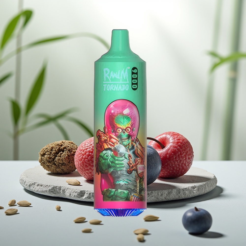 RandM Tornado 9000 Puffs - 18mL, 850mAh, Afinează Razz Kush Albastru, Bobină Mesh